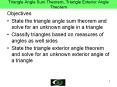 Triangle Angle Sum Theorem, Triangle Exterior Angle Theorem PowerPoint PPT Presentation