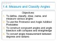 1.4: Measure and Classify Angles PowerPoint PPT Presentation