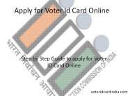 Apply for VoterIDCard Online
