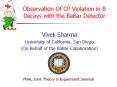 Observation Of CP Violation in B Decays with the BaBar Detector PowerPoint PPT Presentation
