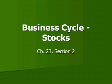 Business Cycle - Stocks