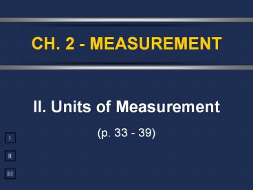 II. Units of Measurement