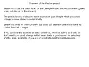 Overview of the lifestyle project
