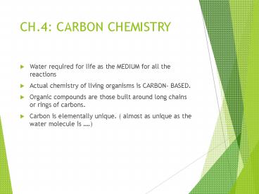 CH.4: CARBON CHEMISTRY