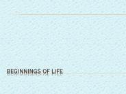 Beginnings of Life