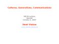 Cultures, Generations, Communications PowerPoint PPT Presentation