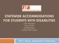 Statewide Accommodations for Students With disabilities Cari Wieland   Jana Owen   Kim Brannan   Charity Riley-Rose PowerPoint PPT Presentation