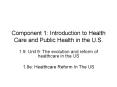 Component 1: Introduction to Health Care and Public Health in the U.S. PowerPoint PPT Presentation