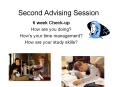 Second Advising Session PowerPoint PPT Presentation