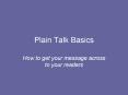 Plain Talk Basics PowerPoint PPT Presentation