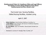 Reimbursement Primer for Compliance, Ethics and Legal Officers: 