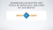 Businessplan Muster und Tools im Vergleich