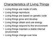 Characteristics of Living Things