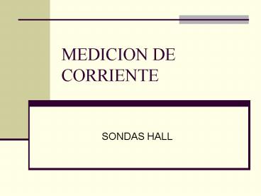 MEDICION DE CORRIENTE