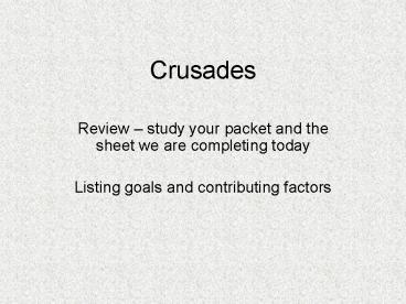 Crusades
