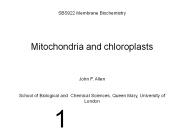 Mitochondria and chloroplasts