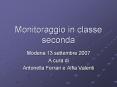 Monitoraggio in classe seconda PowerPoint PPT Presentation