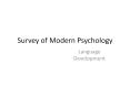 Survey of Modern Psychology PowerPoint PPT Presentation