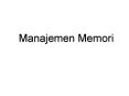 Manajemen Memori PowerPoint PPT Presentation