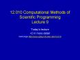 12.010 Computational Methods of Scientific Programming Lecture 9 PowerPoint PPT Presentation