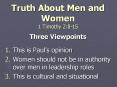 Truth About Men and Women 1 Timothy 2:8-15 PowerPoint PPT Presentation