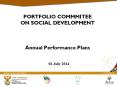 PORTFOLIO COMMMITEE ON SOCIAL DEVELOPMENT   Annual Performance Plans PowerPoint PPT Presentation