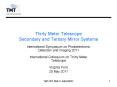 Thirty Meter Telescope Secondary and Tertiary Mirror Systems PowerPoint PPT Presentation