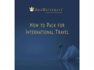 How To Pack For International Travel
