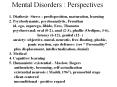 Mental Disorders : Perspectives PowerPoint PPT Presentation