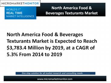 North America Food & Beverages Texturants Market