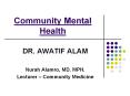 Community Mental Health PowerPoint PPT Presentation