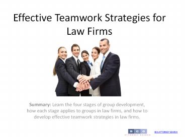 Effective Teamwork Strategies for Law Firms