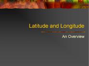 Latitude and Longitude