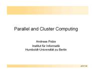 Parallel and Cluster Computing