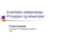 Kvantitativ dataanalyse: Prinsipper og eksempler