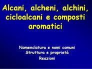 Alcani, alcheni, alchini, cicloalcani e composti aromatici