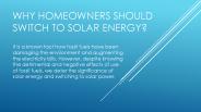 Why Homeowners Should Switch to Solar Energy?
