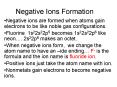 Negative Ions Formation PowerPoint PPT Presentation