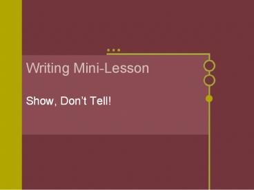 Writing Mini-Lesson