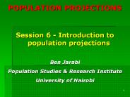 POPULATION PROJECTIONS