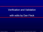 Verification and Validation with edits by Dan Fleck