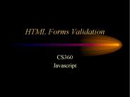 HTML Forms Validation