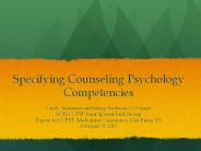 Specifying Counseling Psychology Competencies