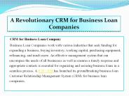 A Revolutionary CRM for Business Loan Companies