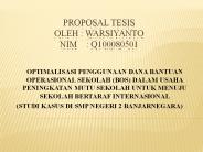 PROPOSAL TESIS oleh : warsiyanto nim  : q100080501