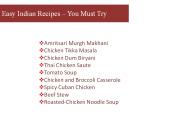 Try some easy Indian recipes