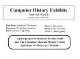 Computer History Exhibits PowerPoint PPT Presentation