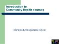 Introduction to Community Health courses PowerPoint PPT Presentation
