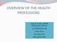 OVERVIEW OF THE HEALTH PROFESSIONS PowerPoint PPT Presentation
