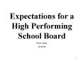 Expectations for a High Performing School Board PowerPoint PPT Presentation